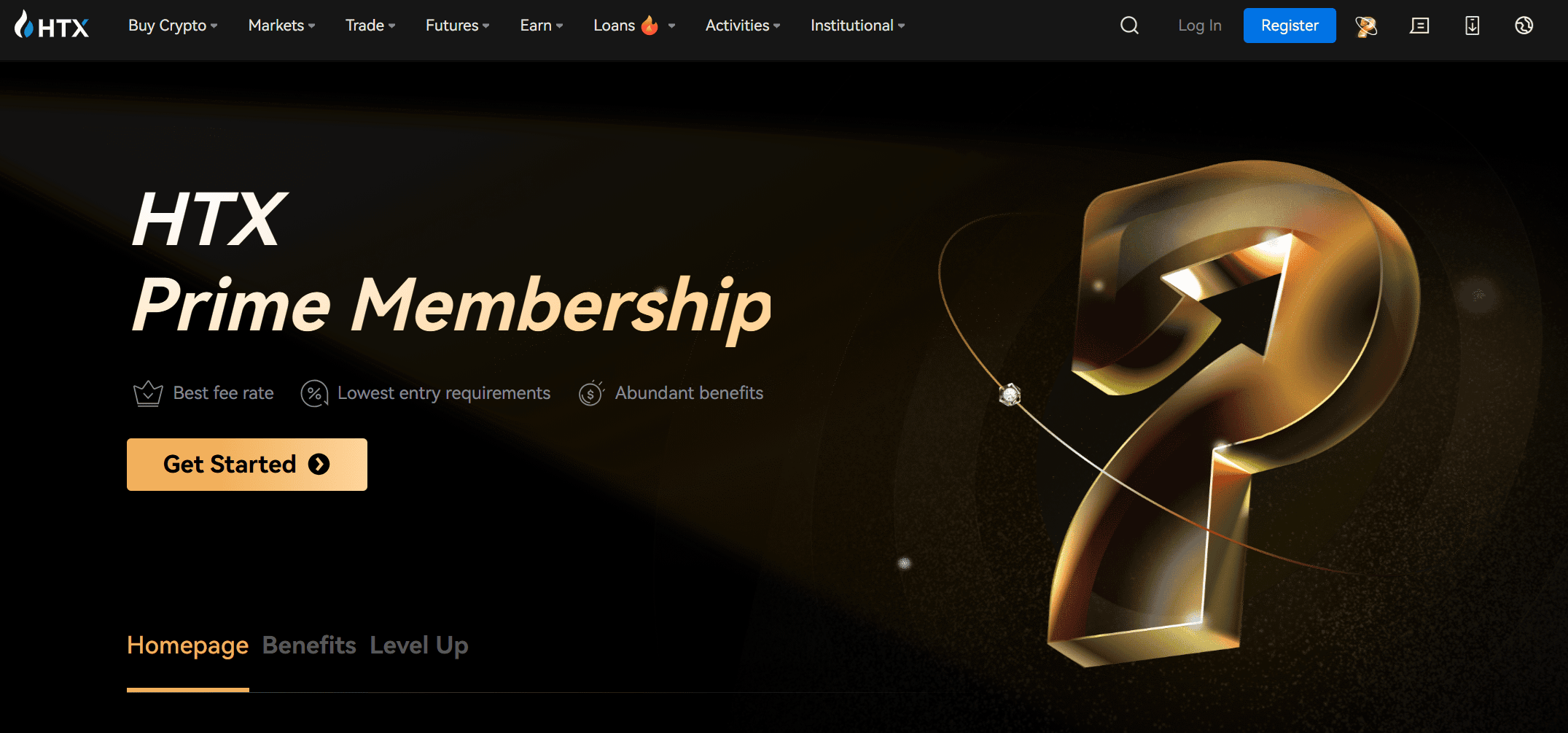 Tableau de bord HTX Prime Level avec tiers de frais et réductions